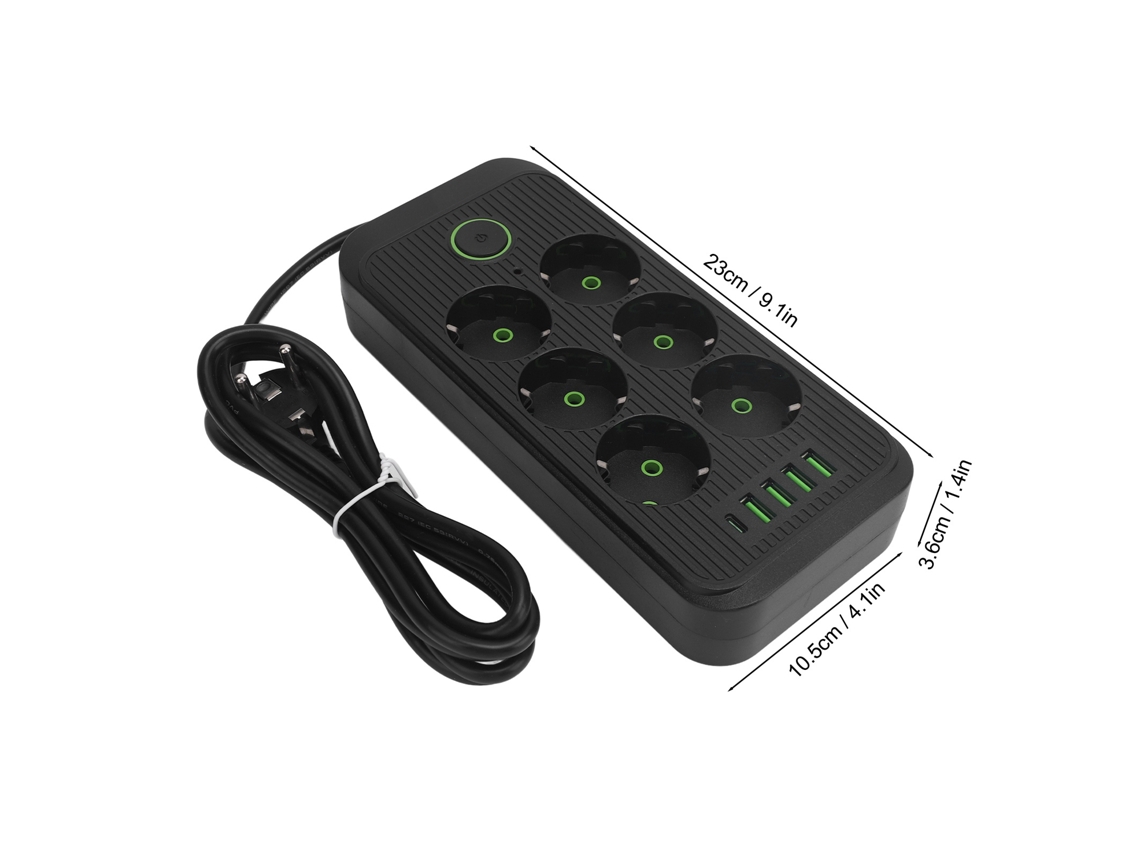 Painel De Tomada 6 Vias Com 4 Usb E Porta Type C