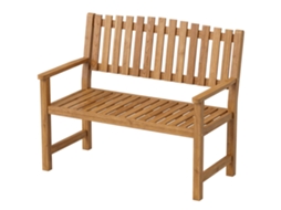 Banco Jardim 112x64x92cm Com Carga 320kg E Apoios Braço, 2 Lugares Em Madeira Acácia Natural