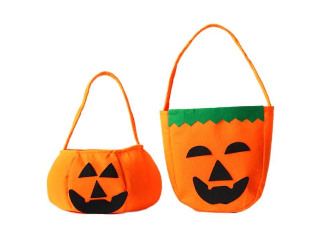 Sacola de Halloween em Formato de Abóbora, Saco de Tecido para Doces, 2 Unidades AQUAFORGE