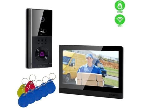 Intercomunicador residencial Evolveo AHD10, intercomunicador de vídeo Wi-Fi com leitor RFID, 10 monitores, 32 GB