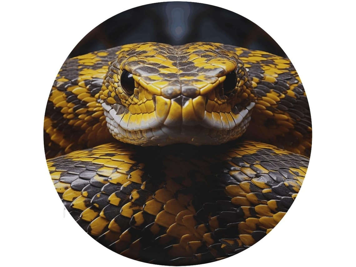 Almofada Quadrada Com Estampa De Cobra Amarela, Almofada Macia, Durável E Confortável Para Cadeira, Almofada Decorativa