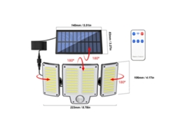 Laxiscreed Luz Solar Led De 400 Lumens Com Bateria De 2000mah Para Iluminação Exterior Eficiente
