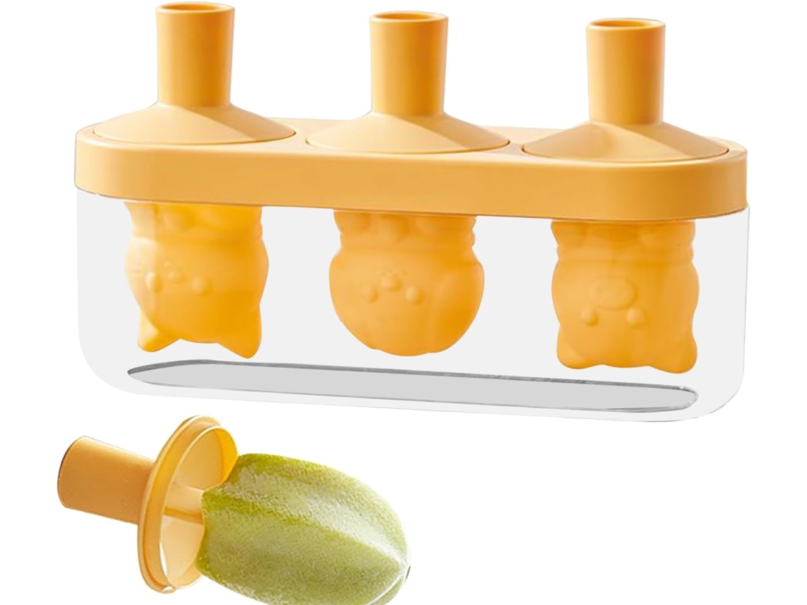 Molde Para Picolé, Kit Para Picolé Caseiro Com Molde De Gato De 3 Cavidades E Palitos | Reutilizável Gokoco