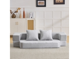 Sofá-cama Conversível 2 Em 1 Moderno, Sem Montagem, Fácil De Mover, Para Sala E Quarto, Cinzento-claro