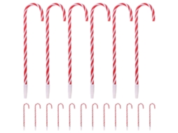 Rebe 18 Bolígrafos de Plástico Negro Navideños Con Diseño de Bastón de Caramelo Regalo para Estudiantes Clase Oficina 21x2cm