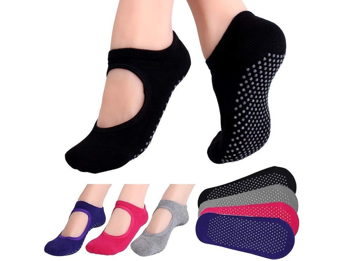 2026-4 Pares De Meias De Yoga Para Mulher Antiderrapantes Para Pilates, Ballet E Exercícios Barefoot, Tamanho 5-7.5