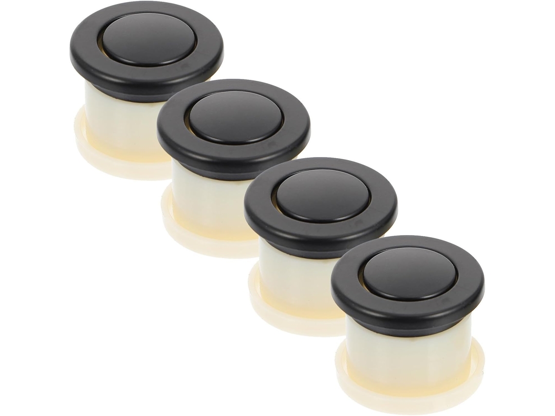 Beavorty Conjunto De 4-puxadores Retráteis Pretos Para Armários Cozinha, Com Mola, Redondos, Design Oculto, Liga De