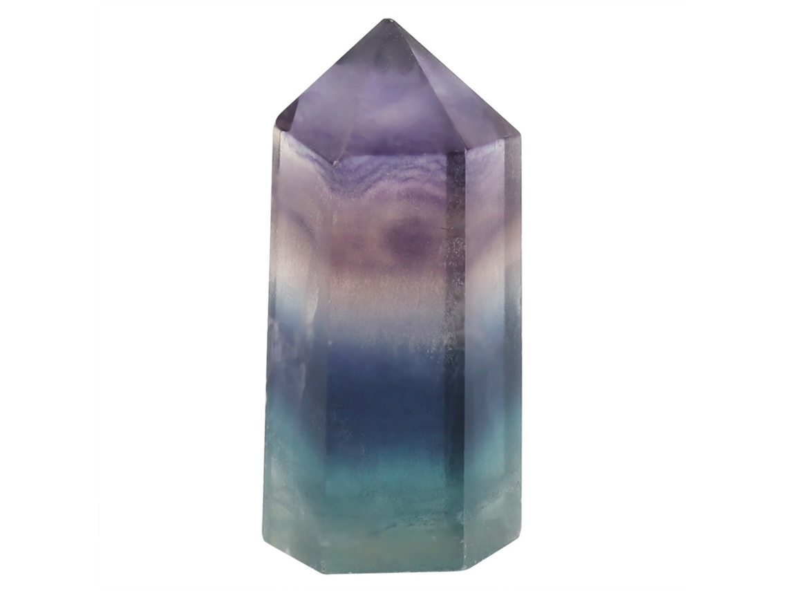 Cristal de quartzo fluorita natural em formato hexagonal para decoração e ornamento (35-40 mm)