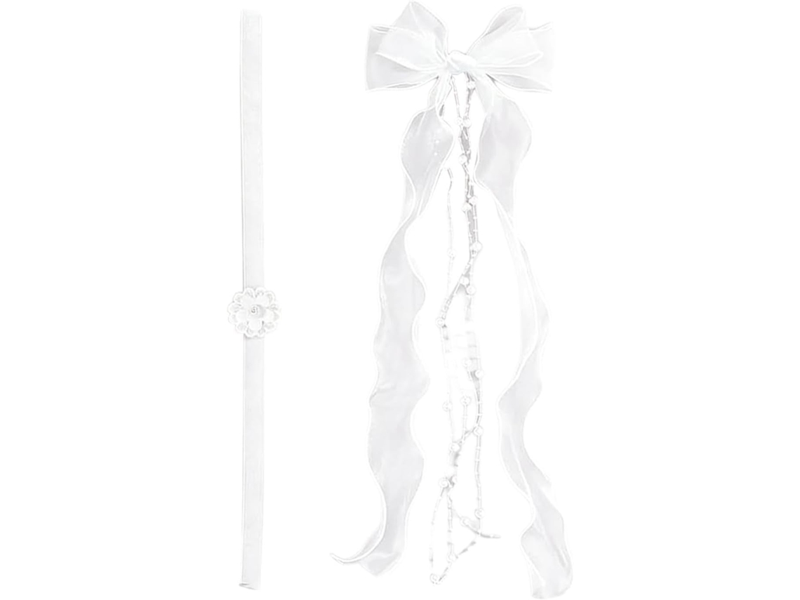Acessórios De Cabelo Para Primeira Comunhão Para Meninas: Tiara Com Laço
