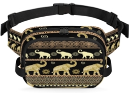 Pochete Étnica Tribal com Estampa de Elefante para Mulheres 22 8 X 6 3 X 15 5 Cm Design Diy Pa Impermeável
