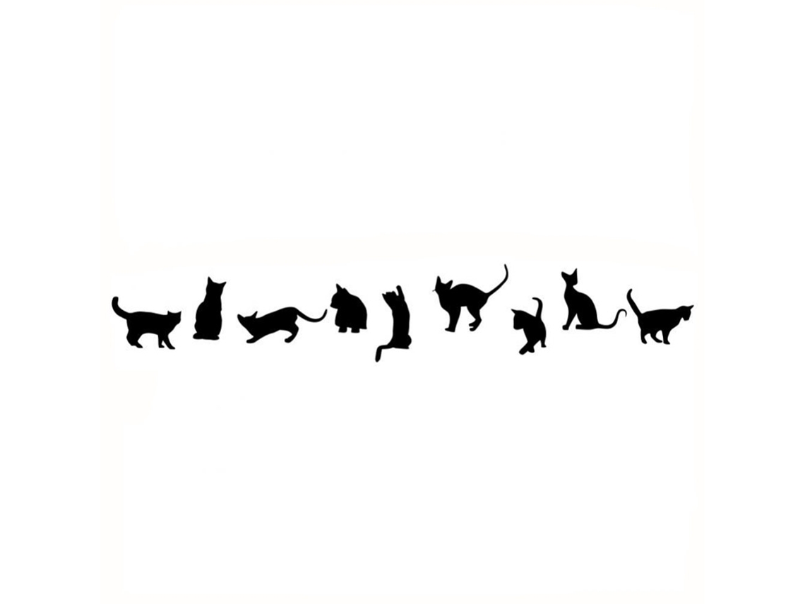 Adesivos Diy Gatinhos Preto LAXISCREED Decoração