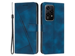 Capa Tipo Carteira Para Honor 200 Lite Com Padrão Triangular Em Couro