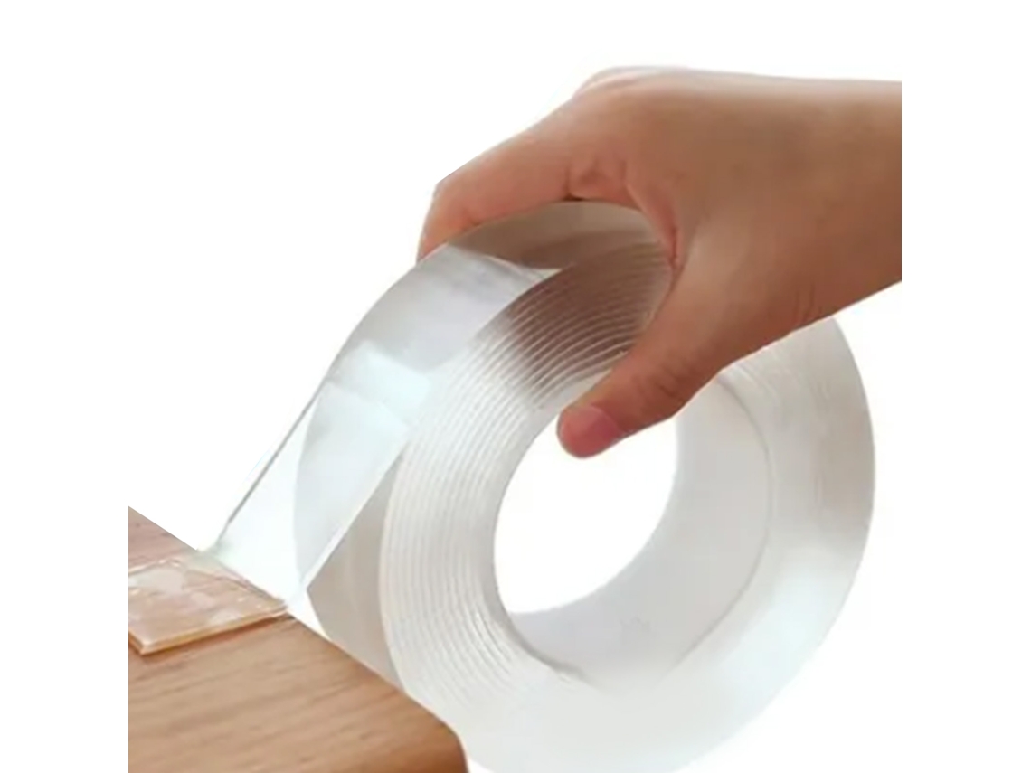 3 Peças De Fita Adesiva Nanométrica De Duas Faces Forte Transparente Acrílica Impermeável Sem Marcas 30mm