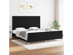 Vidaxl Estrutura De Cama 180x200 Cm Tecido Preto