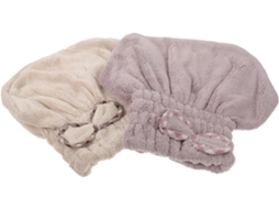 Conjunto De 2 Toucas De Natação Em Fleece Coral Macio E Absorvente Para Secagem.