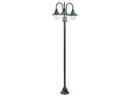 Vidaxl Candeeiro De Pé Jardim 3 Braços E27 220cm Alumínio Verde Escuro