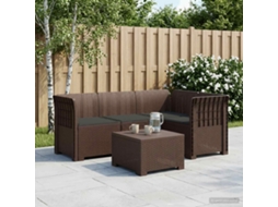 Vidaxl Sofá De Jardim Para 4 Pessoas Com Almofadas Visual Rattan Pp