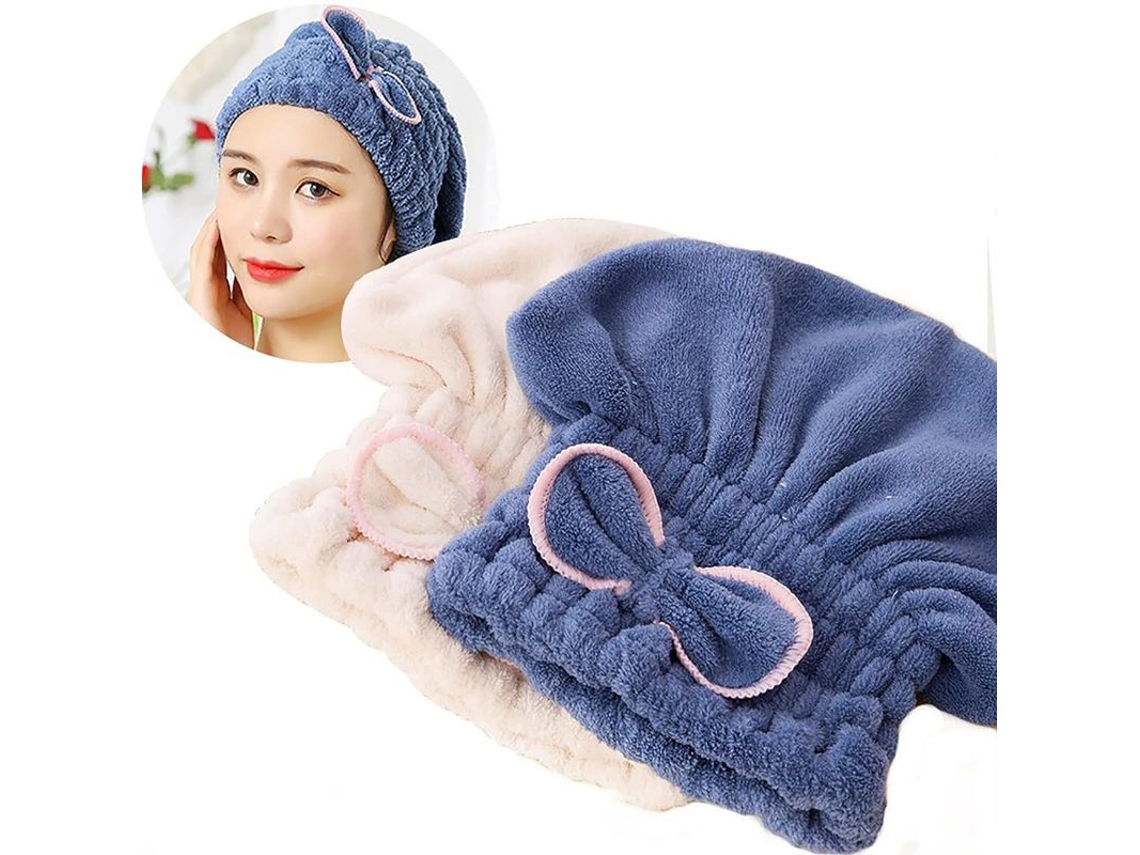 2pcs Bonés de Secagem de Cabelo de Microfibra, Ultra Macios e Absorventes