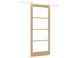 Conjunto 1 Porta Deslizante Vidaxl Castanho Madeira De Pinho Maciça (93 X 211 Cm)