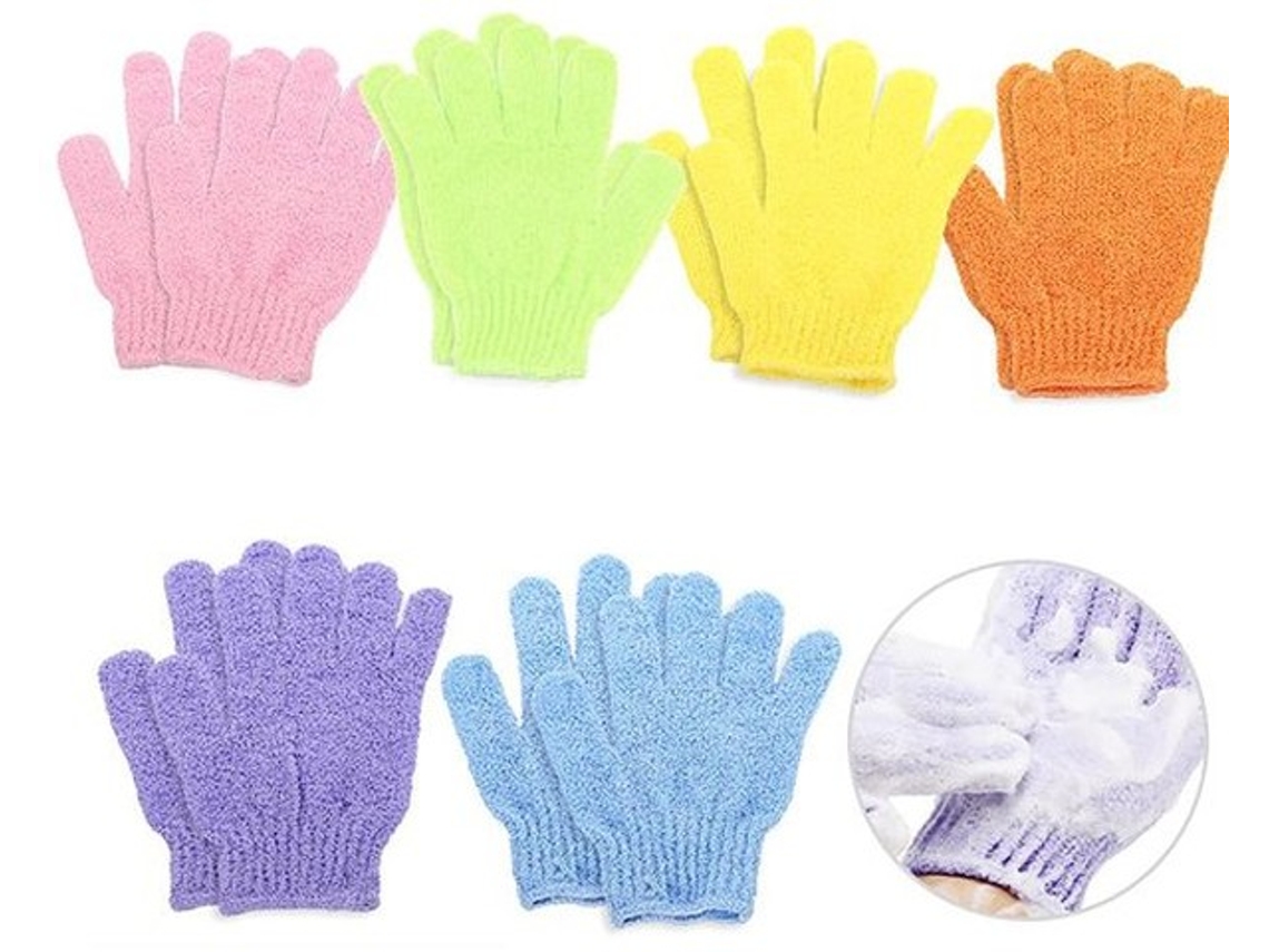 Escolha Sólida - Conjunto De 6 Pares De Luvas Exfoliantes, Luvas De Duche, Fitas Exfoliantes, Luvas Exfoliantes Para Banho, Duche, Spa, Escarificadora