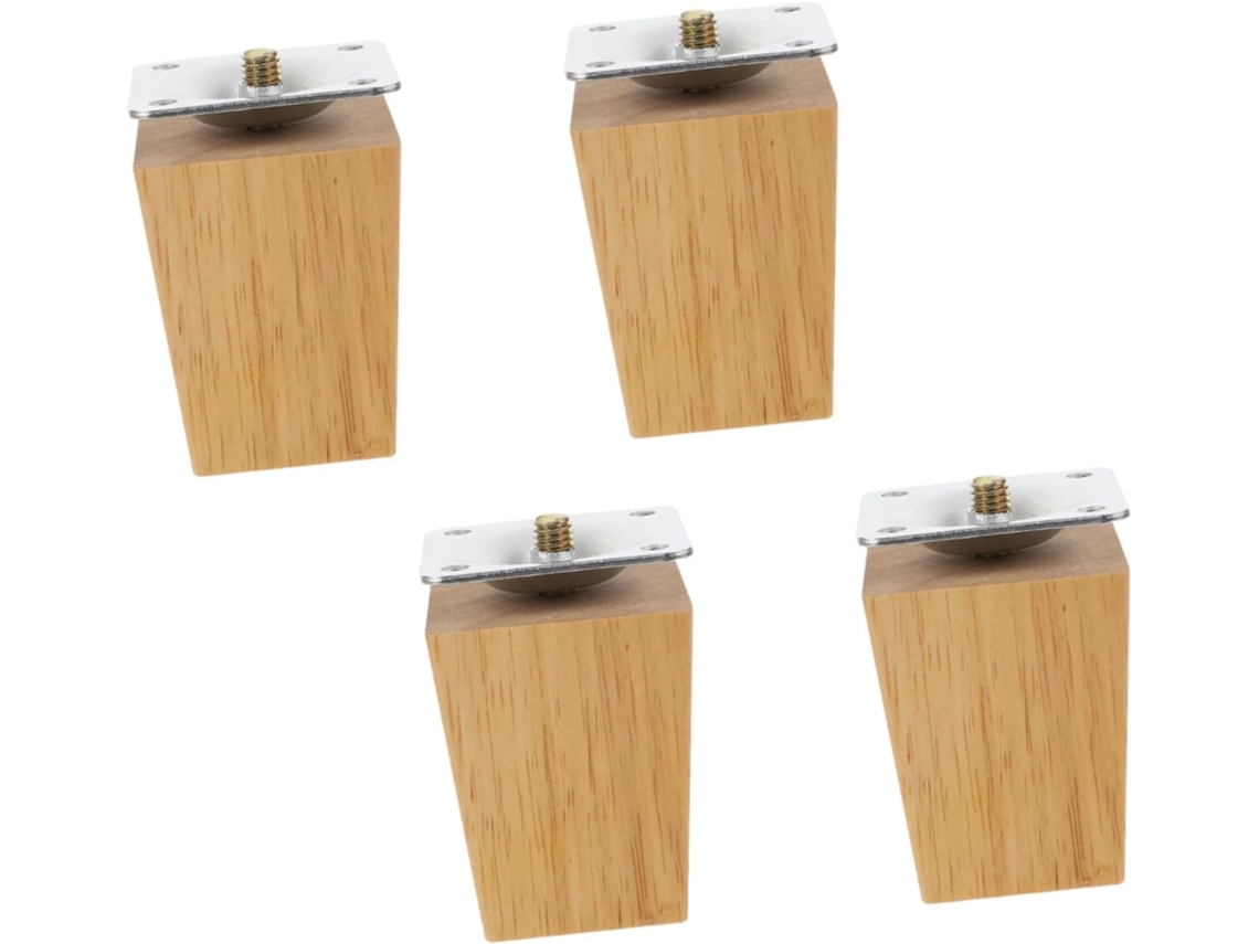 Popetpop Conjunto De 4 Pés Madeira Decorativos Para Sofá, Mesa E Armário Fácil Instalação