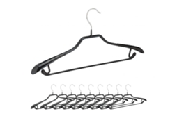 Conjunto de 10 Cabides Pretos com Antiderrapante BRILVIBERA
