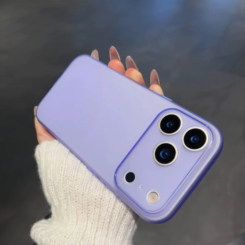 Capa Ultrafina De Tpu Para Iphone 16 Pro Max (roxo Claro), Fosca E Semitransparente.