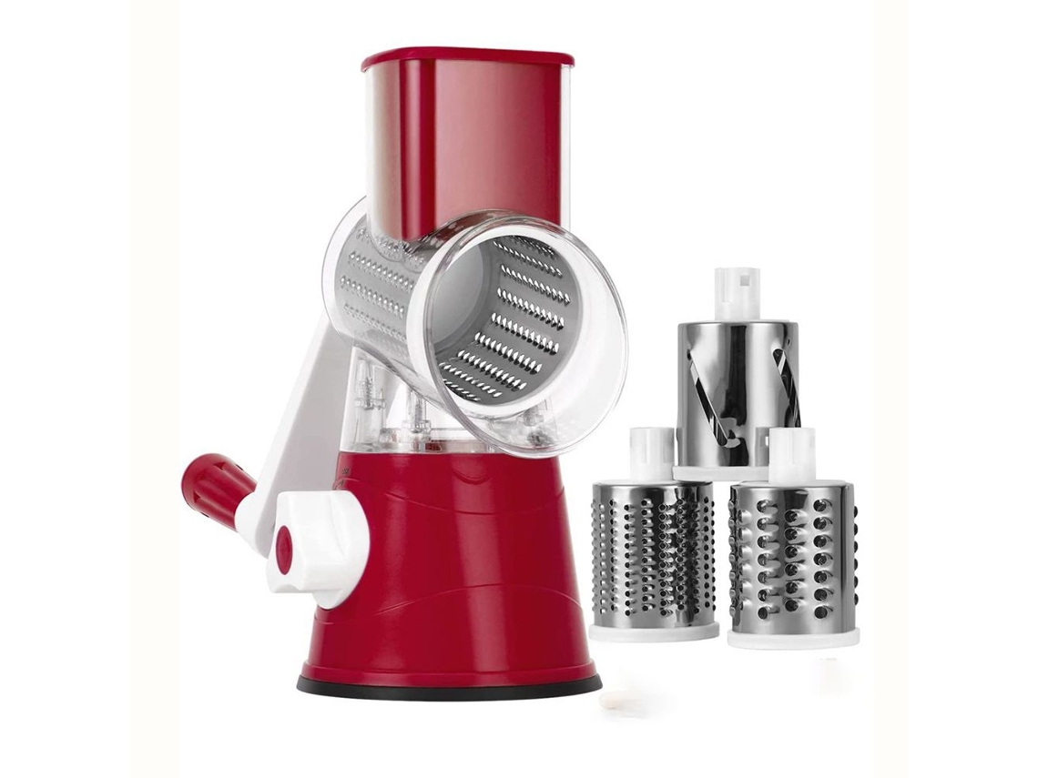 Cortador De Legumes Multifuncional Portátil(vermelho), Utensílio De Cozinha Para Cortar Frutas E Legumes, Com 3 Acessórios