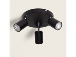 Candeeiro de Teto Orientável Circular Metal 3 Focos Albus Black