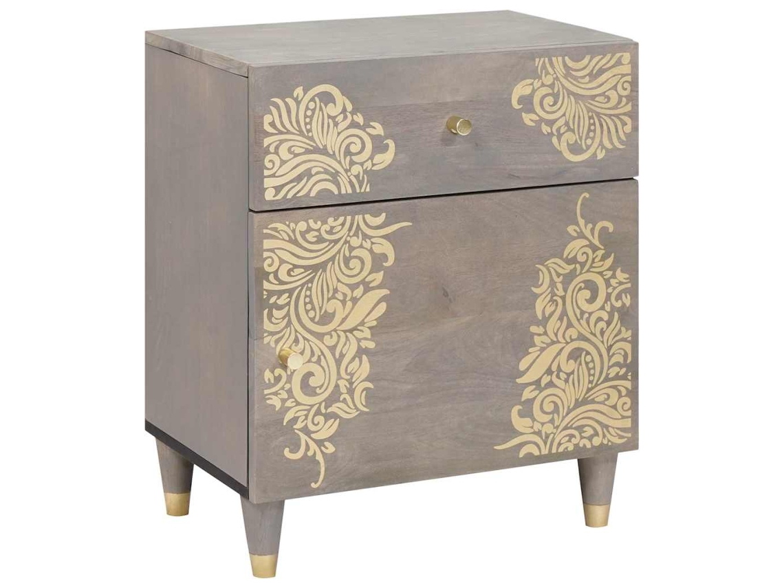 Vidaxl Mesa De Cabeceira Com Porta Com Gaveta Cinzeto 50 X 33 X 60 Cm