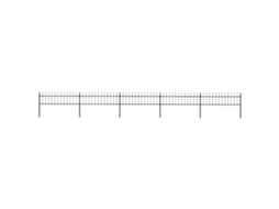 Vidaxl Cerca De Jardim Com Topo Em Forma De Lança Em Aço 892,5x60 Cm, Preta