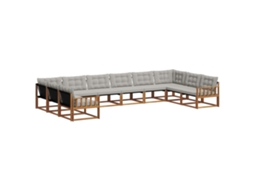 Vidaxl Conjunto De Sofás Para Exterior 10 Pcs Cinza Natural E Claro