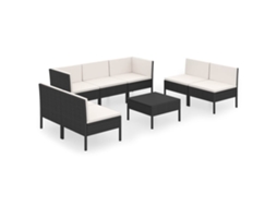 Garden Lounge Set, Garden Lounge Sets Vidaxl Preto Rattan / Vime (n/a)