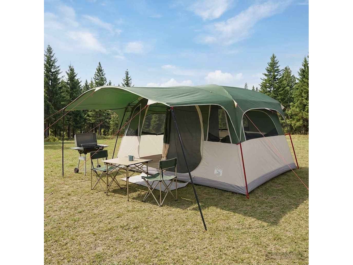 Vidaxl Tenda Túnel Verde 427 X 305 X 205 Cm Poliéster E Aço