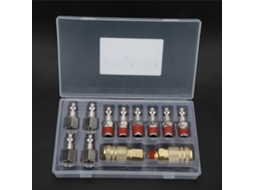 Kit com 12 conectores de ar em latão e bujões industriais de aço, conexões pneumáticas com rosca NPT de 1/4".