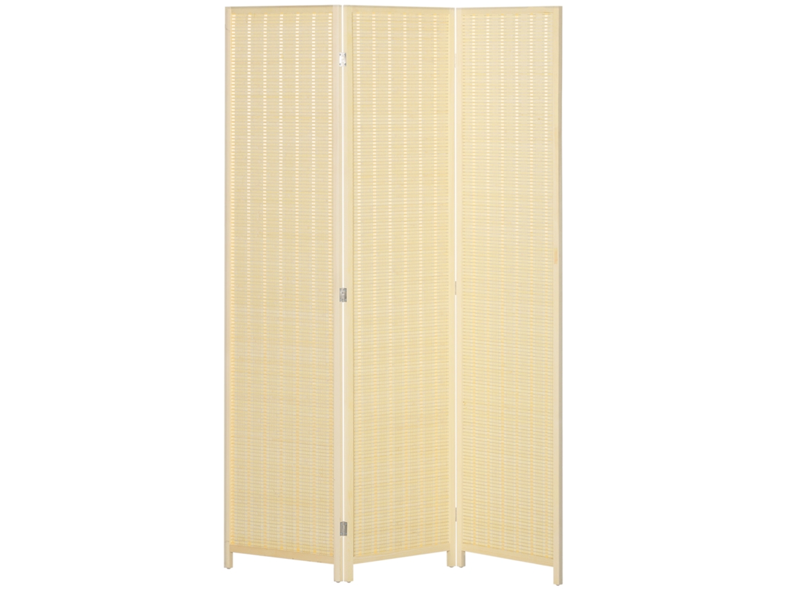Divisória de Madeira Dobrável 3 Painéis 135x180cm Natural S/MARCA