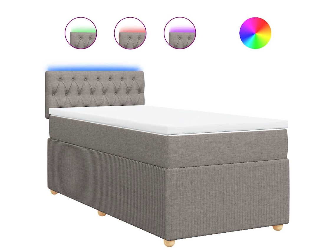 Box Spring Bed, Box Spring Beds Vidaxl Cinzento-acastanhado Tecido (100 X 200 Cm)