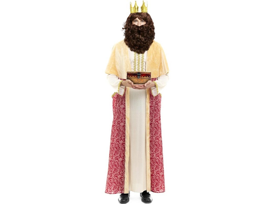 Fato de rei mago Borgonha Gaspar com capa para homem
