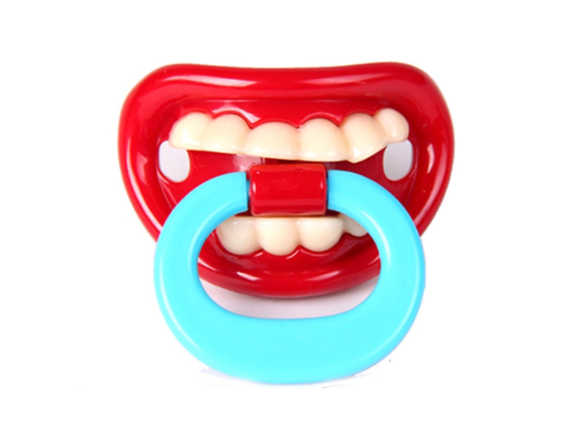 Mali chupeta Engraçada para Bebê Recém nascido Chupeta Dentes Presente para Menino Menina 3 Meses+