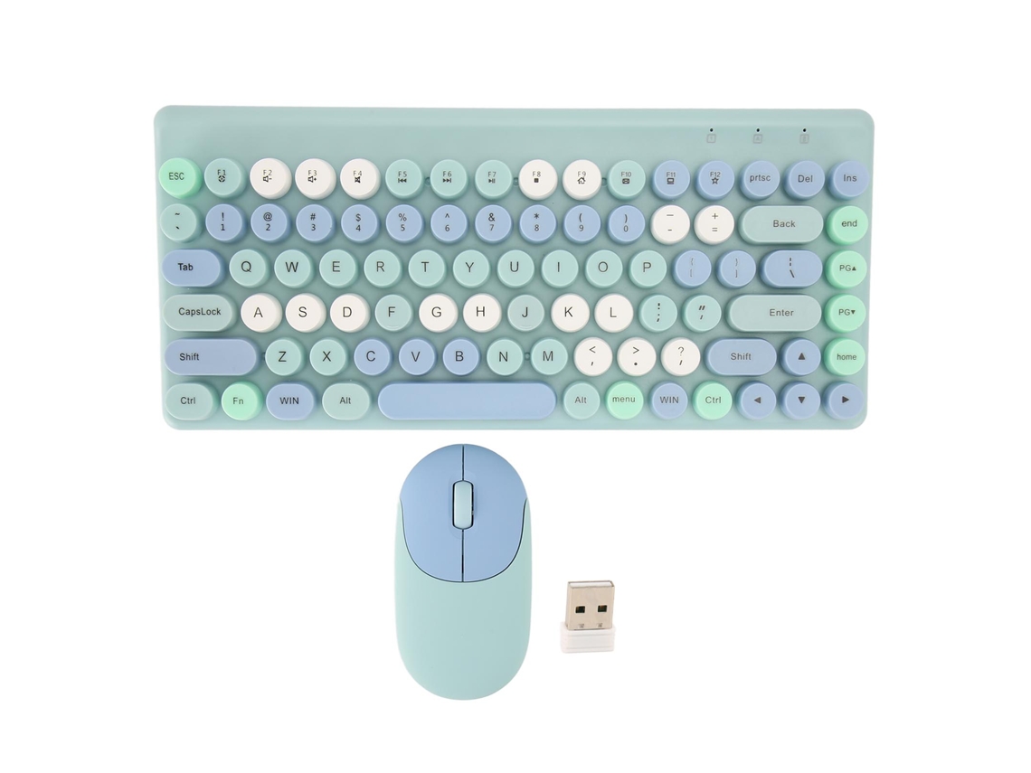 Omni-2026novoconjunto De Teclado E Mouse Sem Fio Retro De 86 Teclas Azul