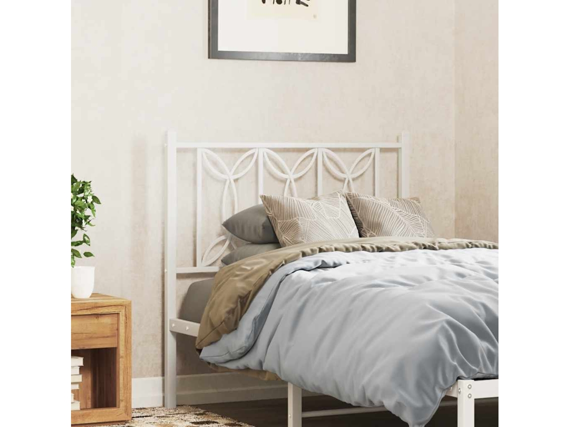 Vidaxl Cabeceira De Substituição 75 Cm Metal Branco
