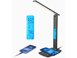Luminária De Mesa, Carregador Sem Fio Inovador E Porta De Carregamento Usb, Luz Inteligente Regulável Com Função Lcd, Design Dobrável E Tecnologia De