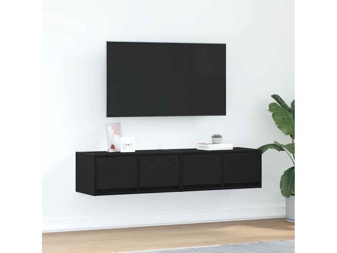 Vidaxl Móveis De Tv 2pcs 60x31x25,5cm Deriv. Madeira Carvalho Preto