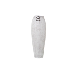 Vaso Listrado Branco e Marrom