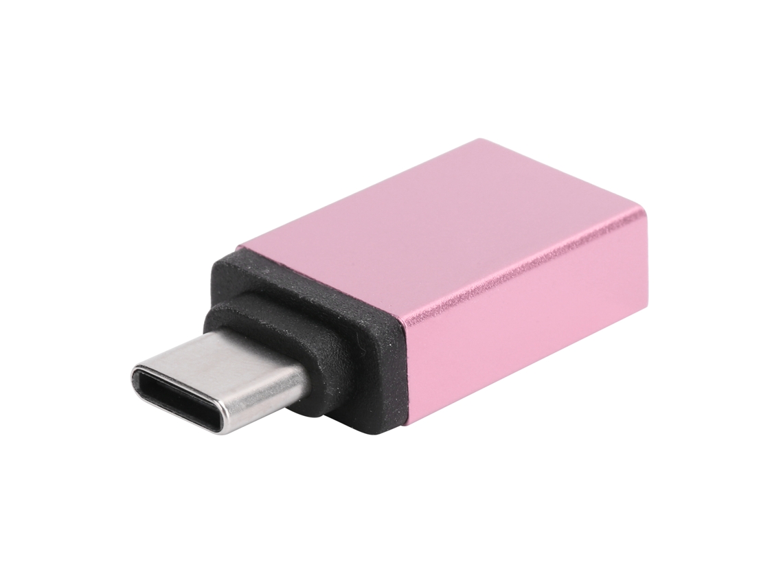 Adaptador Conversor Type-c Usb3.0 Carga Rápida Para Celular Notebook Material Alumínio Ouro Rosa