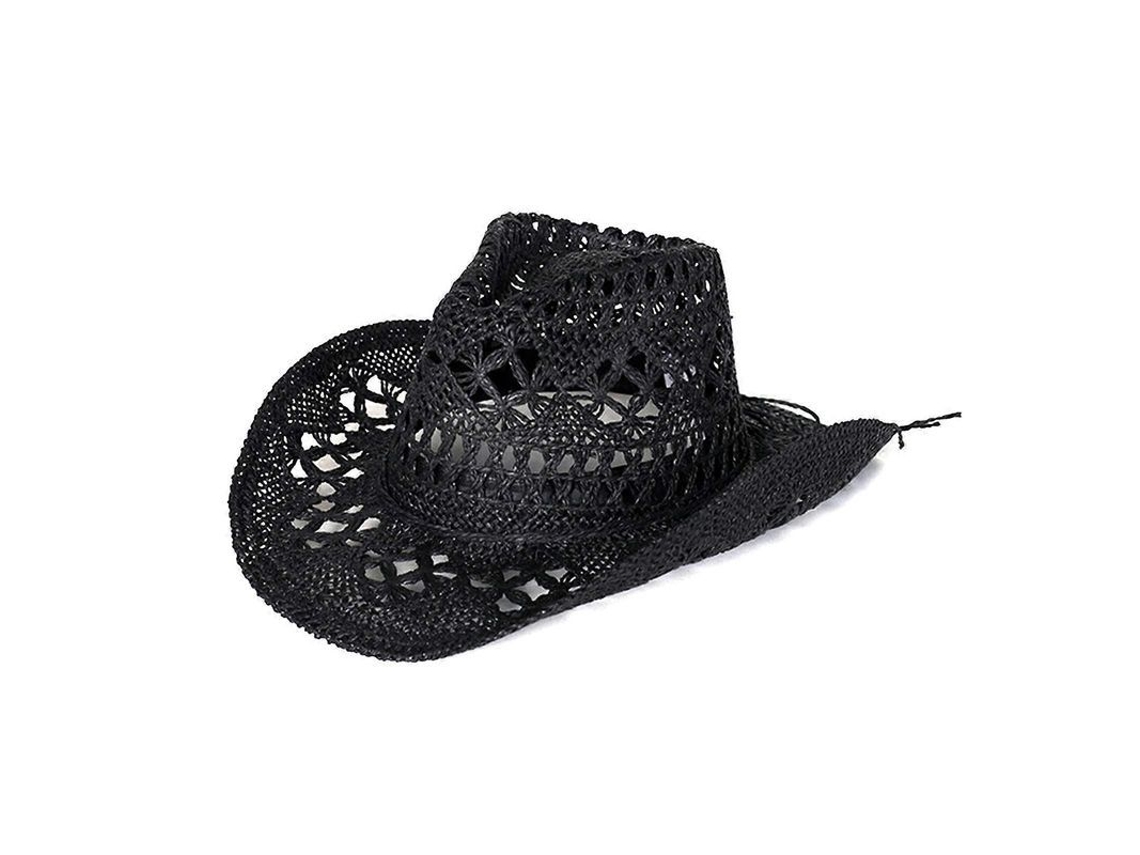 2026 chapéu Cowboy Plegável de Palha com Aba Larga para Sol Proteção Estilo Fashion Unisex Branco