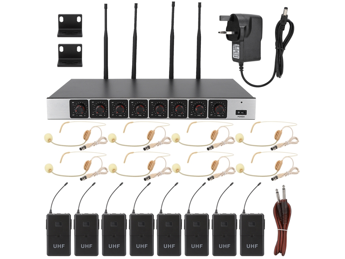 Kit De Microfones 8 Canais Para Reuniões Grandes E Conferências