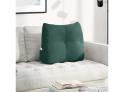 Vidaxl Travesseiro Para Costas Verde Escuro 60 X 24 X 50 Cm Veludo