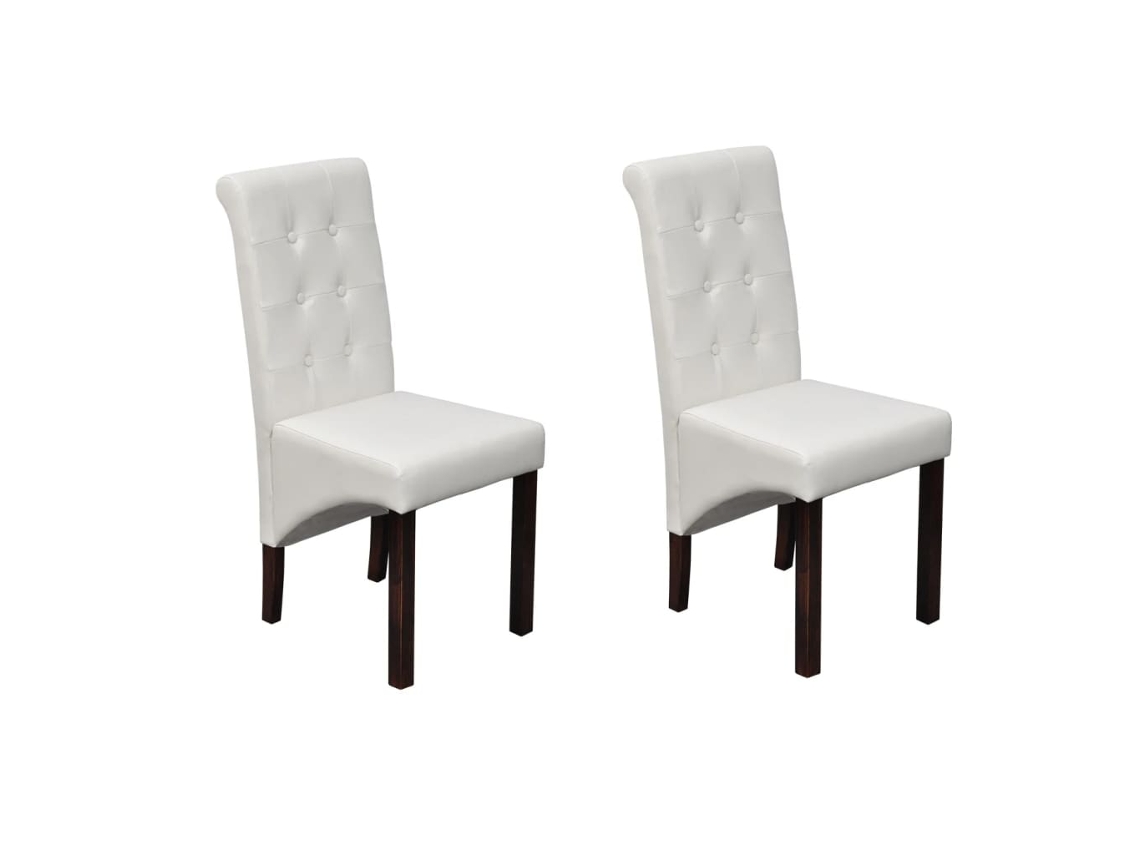 Vidaxl Cadeiras De Jantar 2 Pcs Couro Artificial Branco