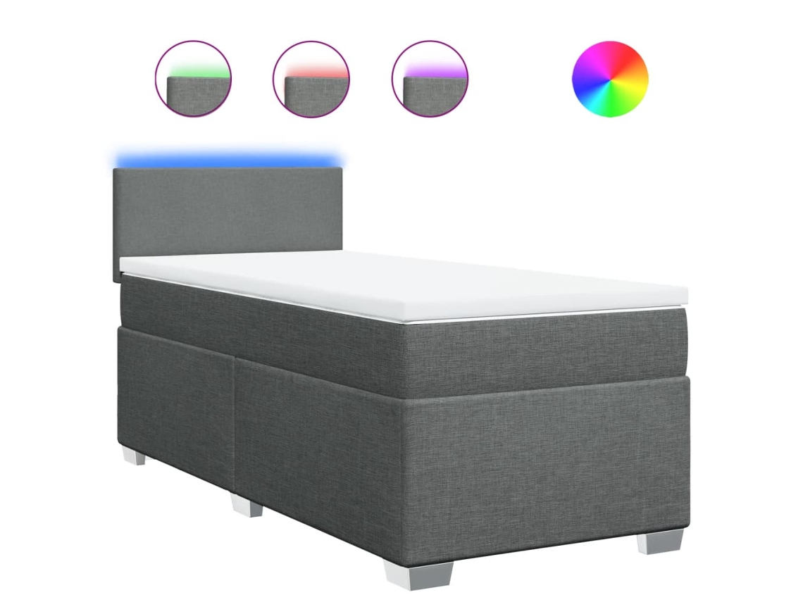 Box Spring Bed, Box Spring Beds Vidaxl Cinzeto Tecido (90 X 190 Cm)